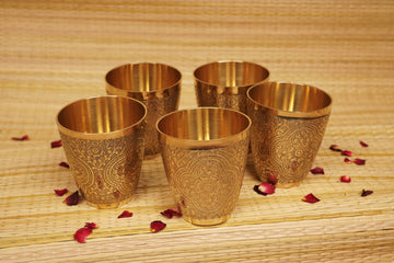 Hand Engraved Brass Tumblers