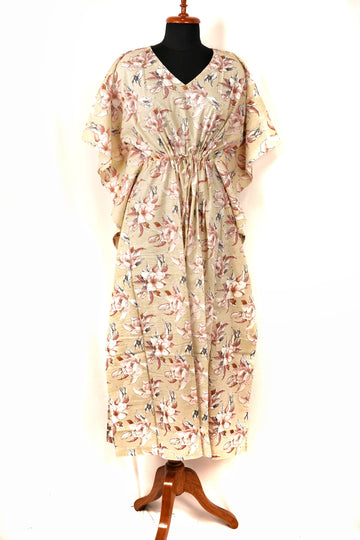 Nilvani Printed Cotton Long Kaftan