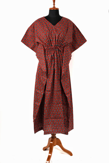 Aneesha Printed Cotton Long Kaftan