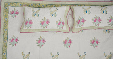 Bindura Quilted Bedcover - Hand Block Print