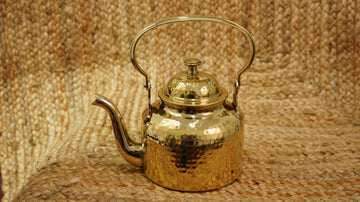 Hammered Brass Tea Kettle Matt Finish With Tin Coating