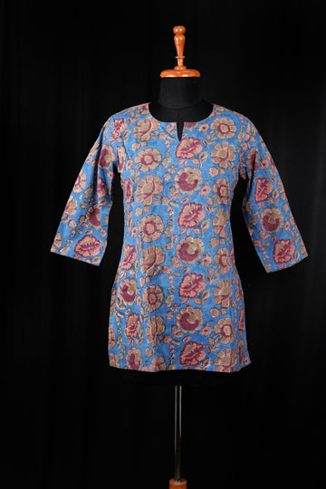 Firosa Hand BlockPrint Cotton Short Kurti