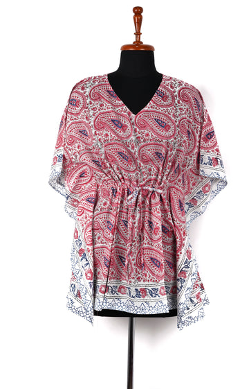 Ishvani Hand Block Print Mul Cotton Short Kaftan
