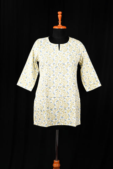 Narm Hand BlockPrint Cotton Short Kurti