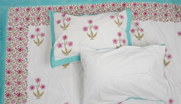 Kusum Queen Size Bedsheet - Cotton Hand Block Print