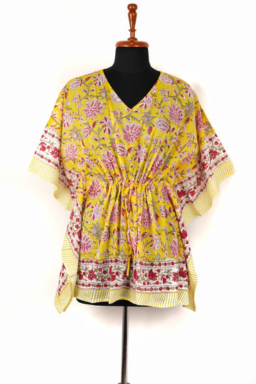 Sonna Hand Block Print Mul Cotton Short Kaftan