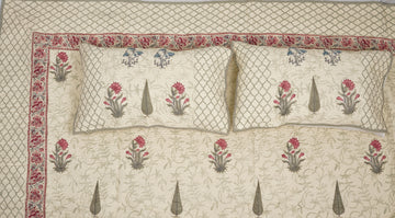 Kairavi Quilted Bedcover - Hand Block Print