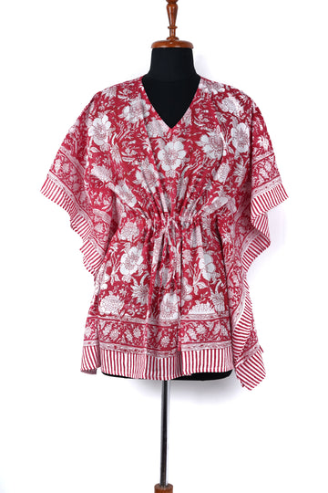 Joon Hand Block Print Mul Cotton Short Kaftan