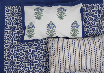 Rajasi Queen Size Bedsheet - Cotton Hand Block Print