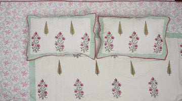 Taruja Quilted Bedcover - Hand Block Print