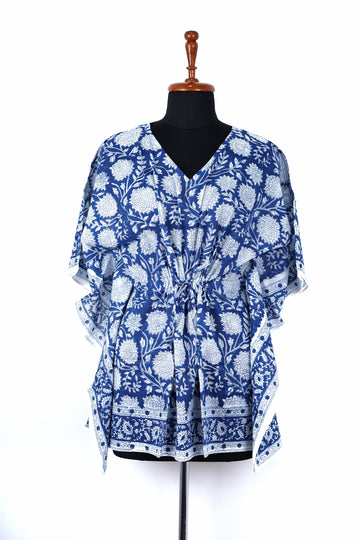 Meher Hand Block Print Mul Cotton Short Kaftan