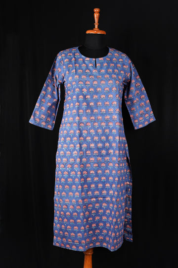 Shafali Hand BlockPrint Cotton Long Kurta
