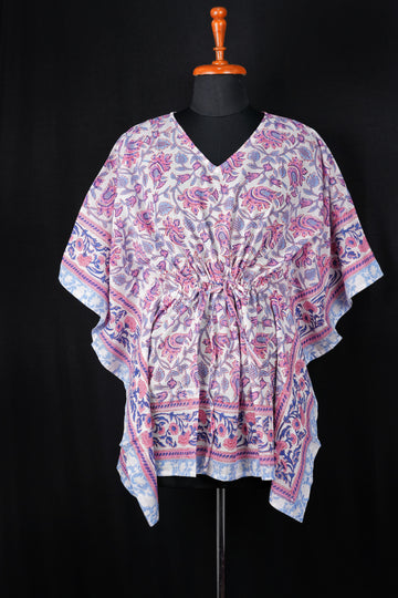 Dyra Hand Block Print Mul Cotton Short Kaftan