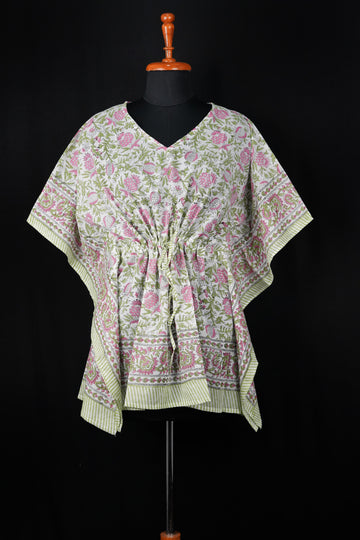 Khoob Hand Block Print Mul Cotton Short Kaftan