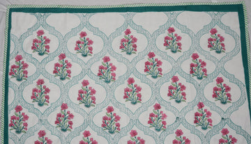 Red Flower Block Print Dohar