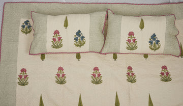 Kusum Quilted Bedcover - Hand Block Print