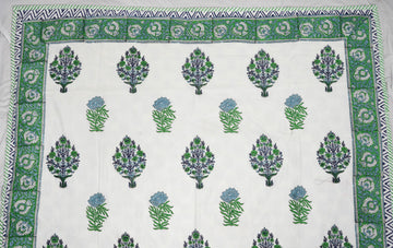 Green Tree Block Print Dohar