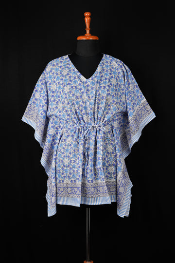Indi Hand Block Print Mul Cotton Short Kaftan