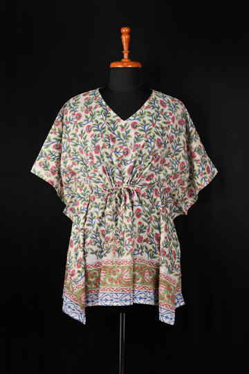Mehroo Hand Block Print Mul Cotton Short Kaftan