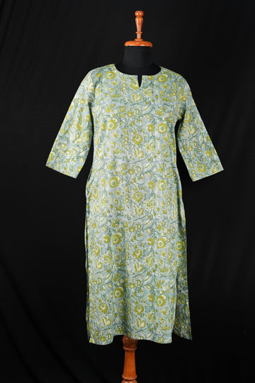 Aarzoo Hand BlockPrint Cotton Long Kurta