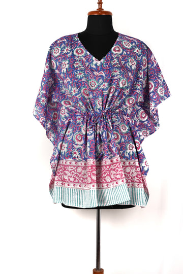 Harisa Hand Block Print Mul Cotton Short Kaftan