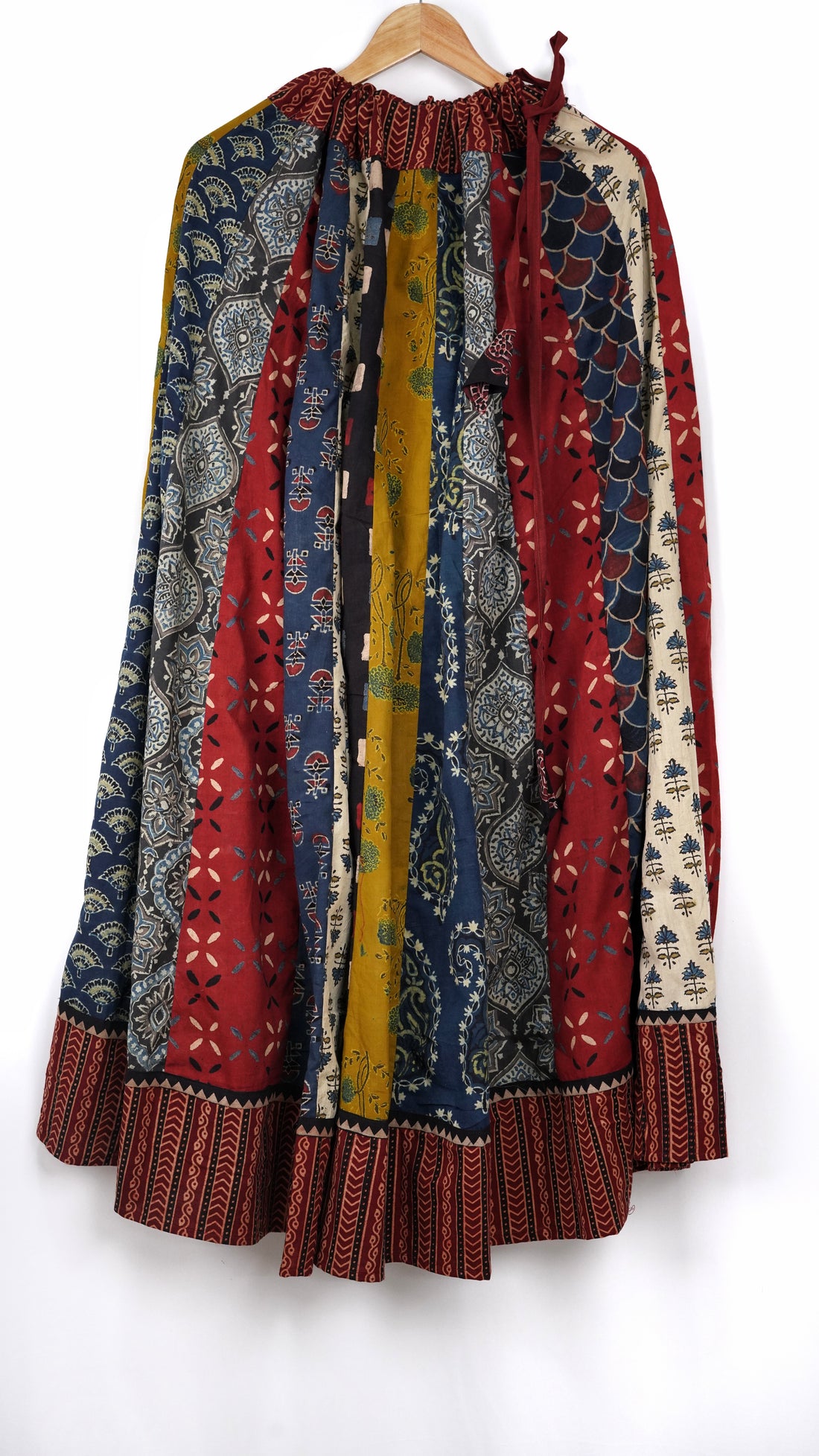 Ajrakh Multi Color - 24 Kali Patchwork Cotton Skirt