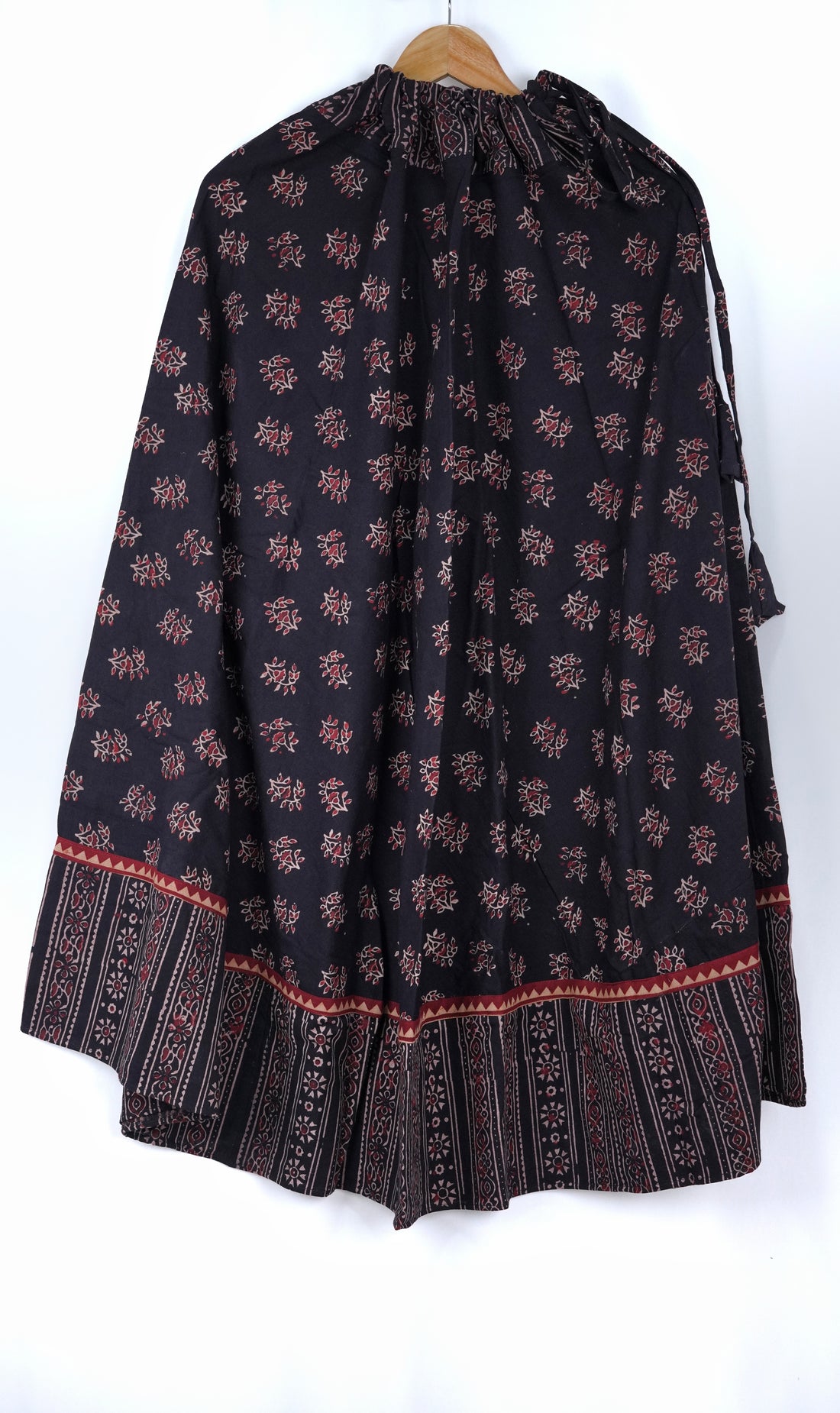 Black Ajrakh Cotton Skirt