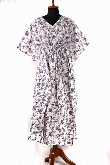 Faira Printed Cotton Long Kaftan