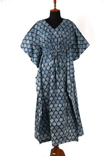 Aani Printed Cotton Long Kaftan
