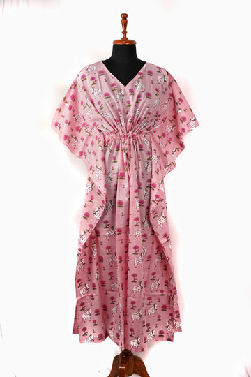 Sehro Printed Cotton Long Kaftan