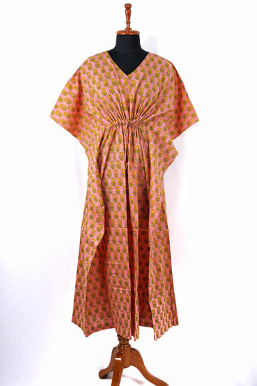 Nyra Printed Cotton Long Kaftan