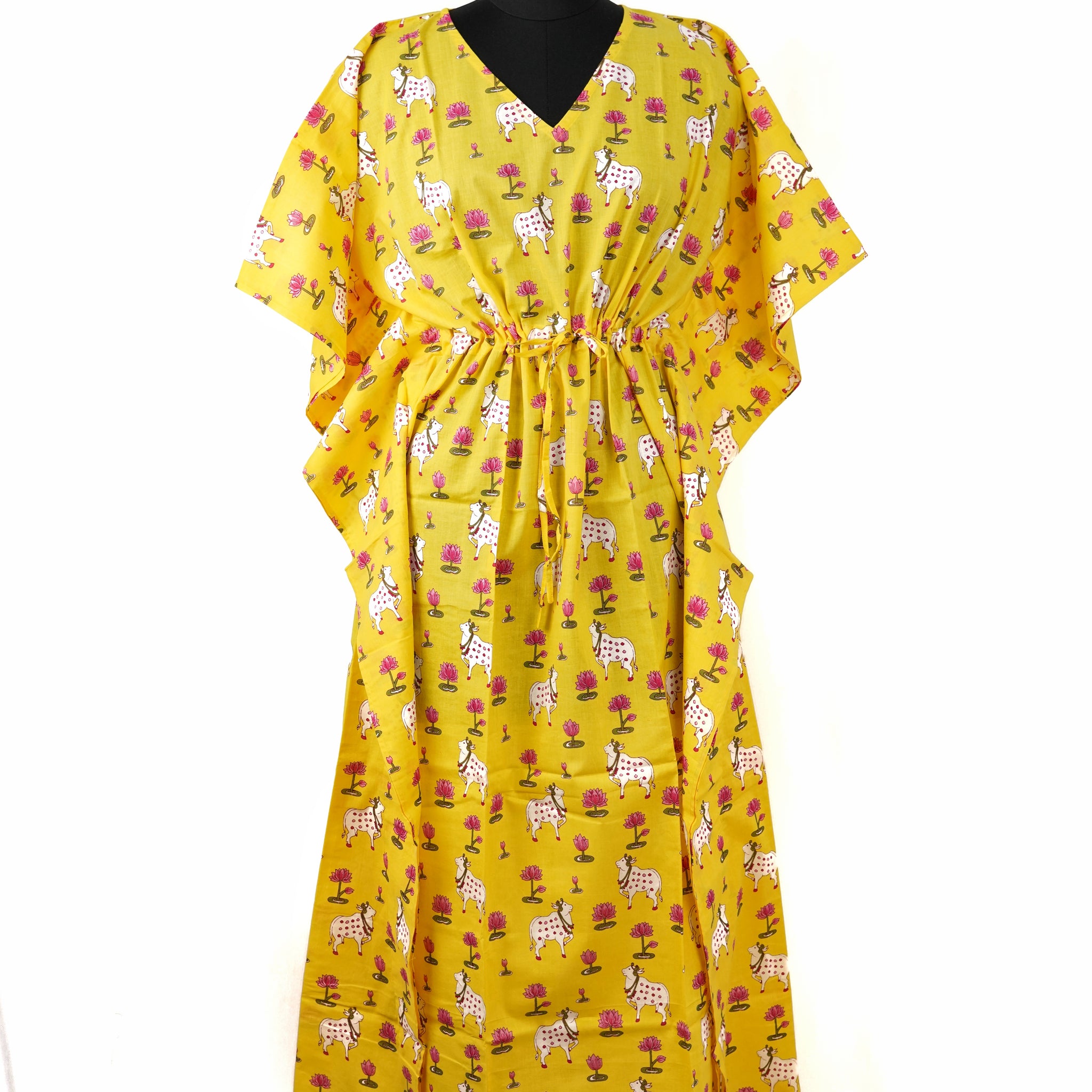 Tara Printed Cotton Long Kaftan