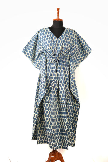 Inaya Printed Cotton Long Kaftan