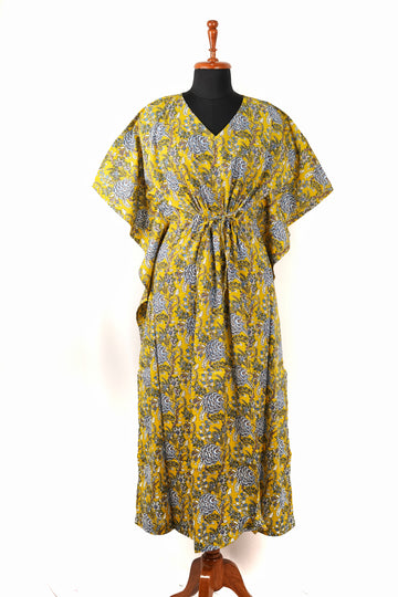 Maiza Printed Cotton Long Kaftan