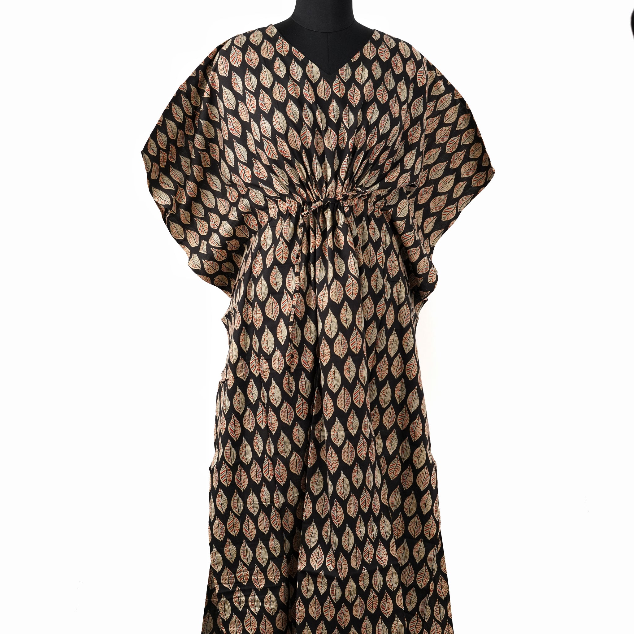 Abeer Printed Cotton Long Kaftan
