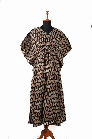 Abeer Printed Cotton Long Kaftan
