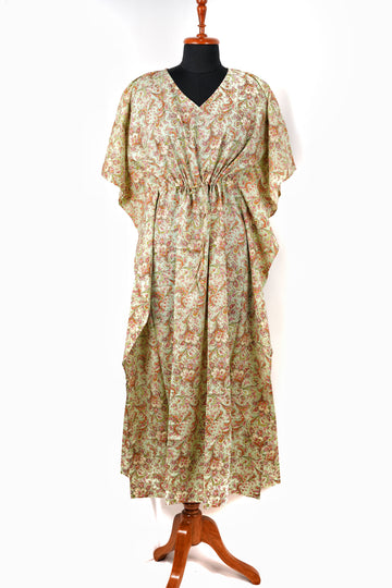 Sarva Printed Cotton Long Kaftan