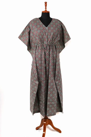 Zayra Printed Cotton Long Kaftan