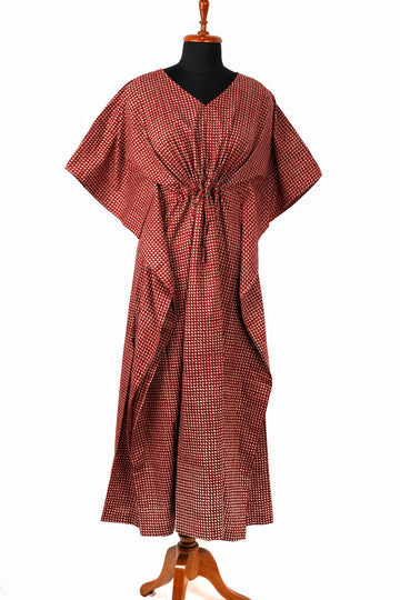 Elina Printed Cotton Long Kaftan