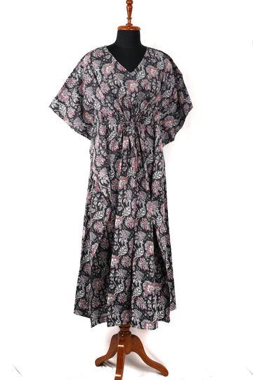 Suhaila Printed Cotton Long Kaftan