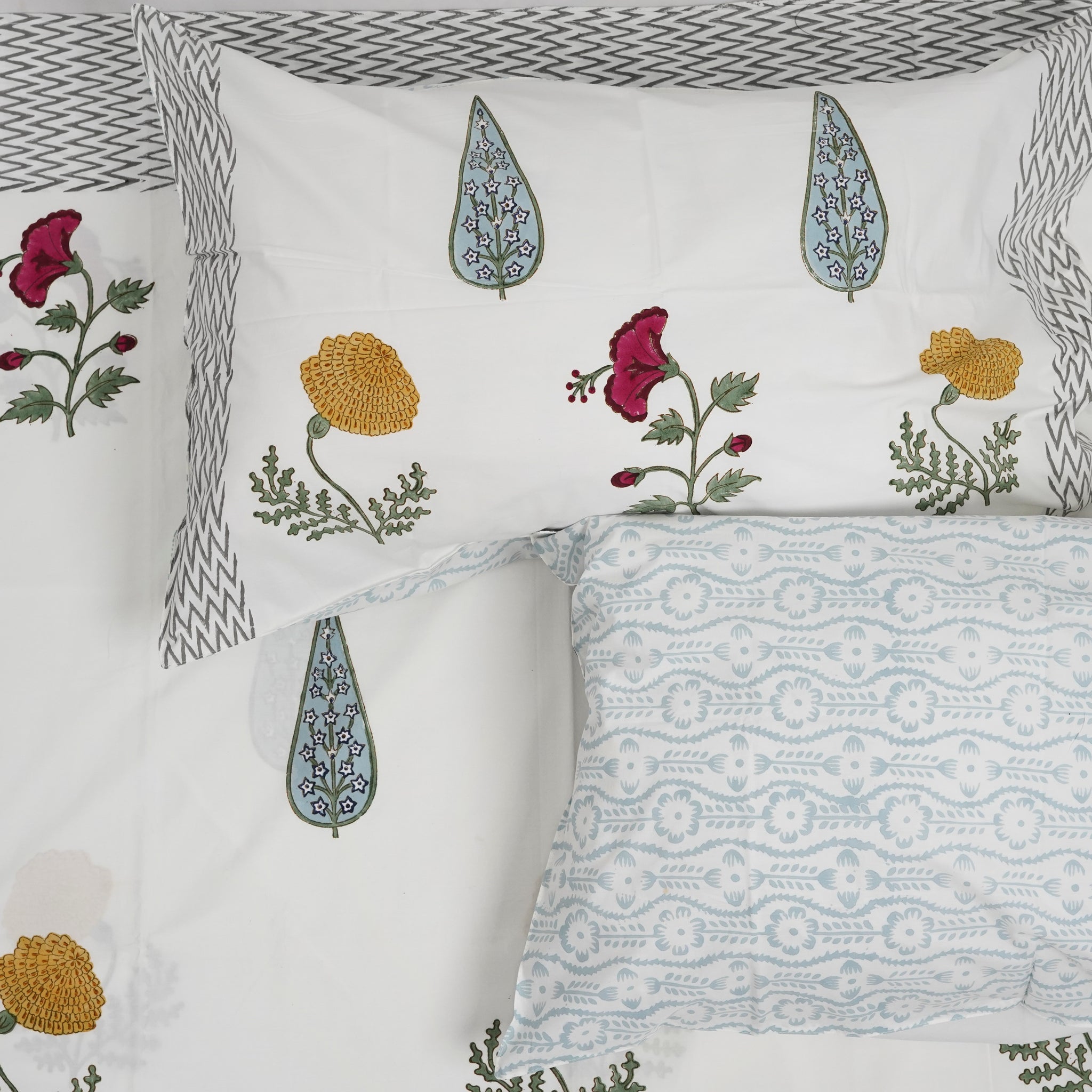 Anka Queen Size Bedsheet - Cotton Hand Block Print