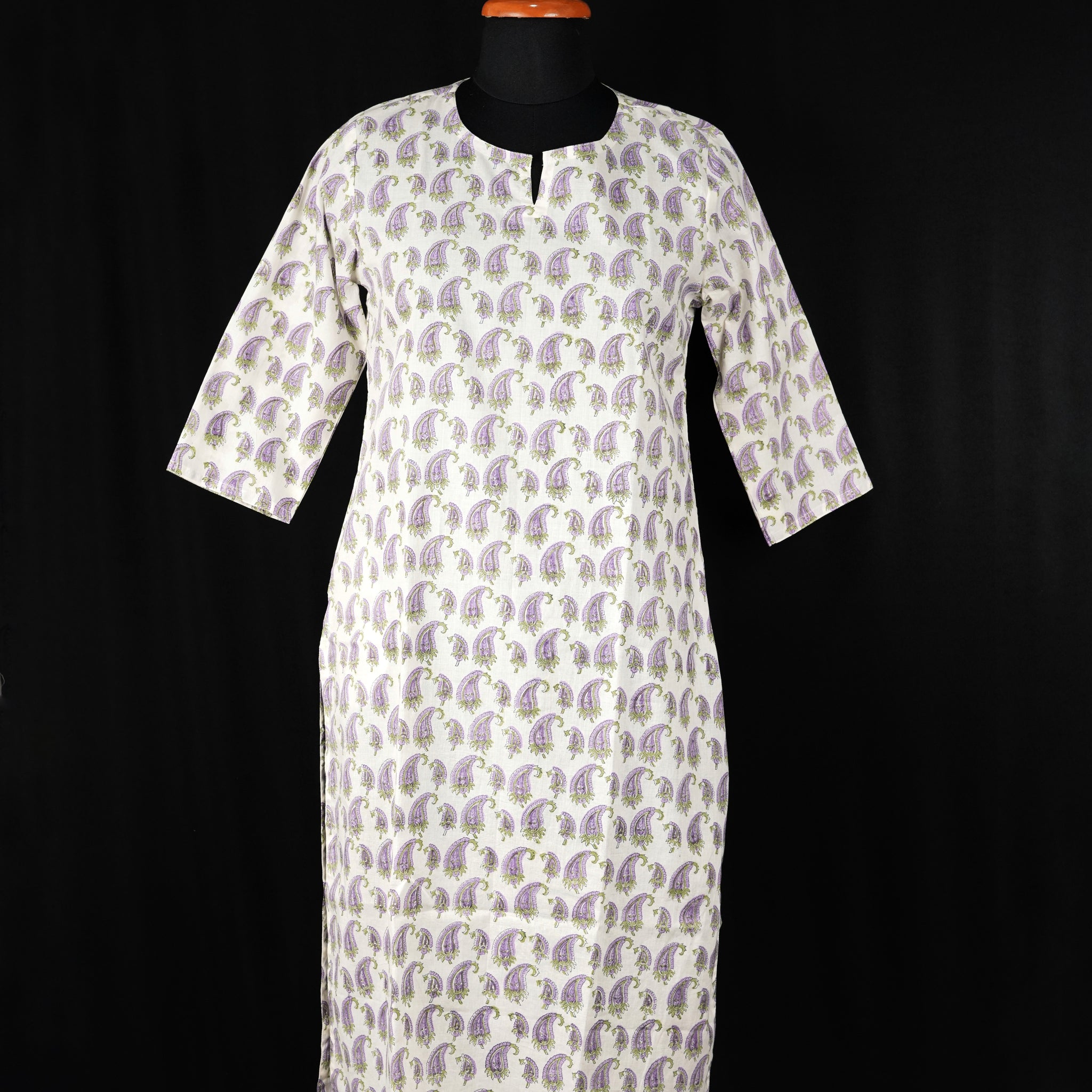 Chandni Hand BlockPrint Cotton Long Kurta