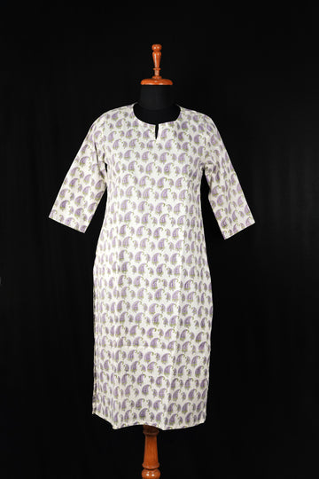 Chandni Hand BlockPrint Cotton Long Kurta