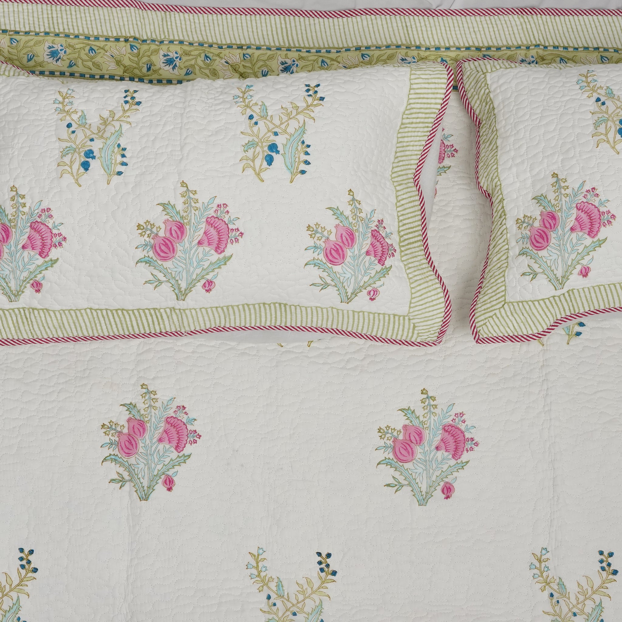 Bindura Quilted Bedcover - Hand Block Print