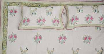 Bindura Quilted Bedcover - Hand Block Print