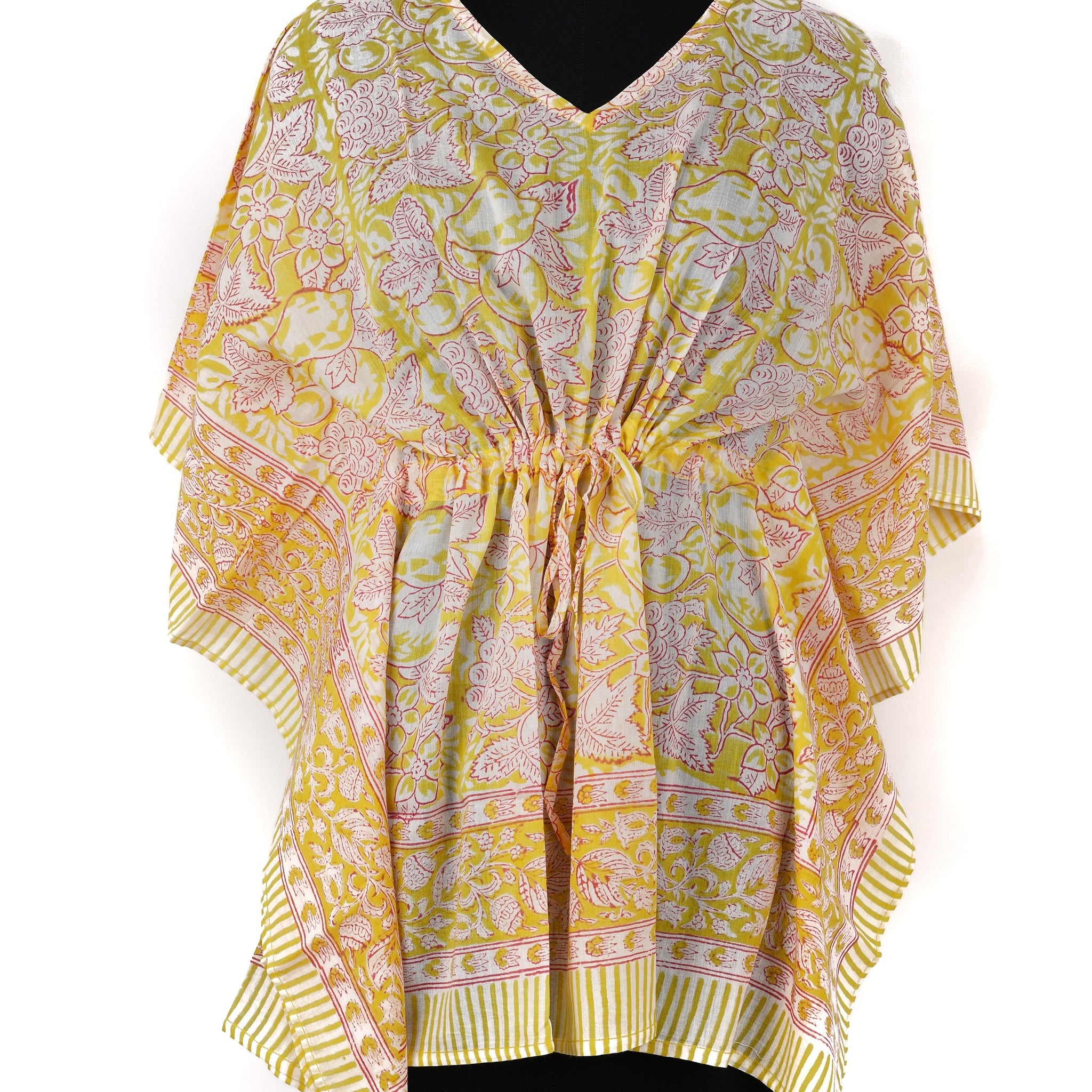 Yamira Hand Block Print Mul Cotton Short Kaftan