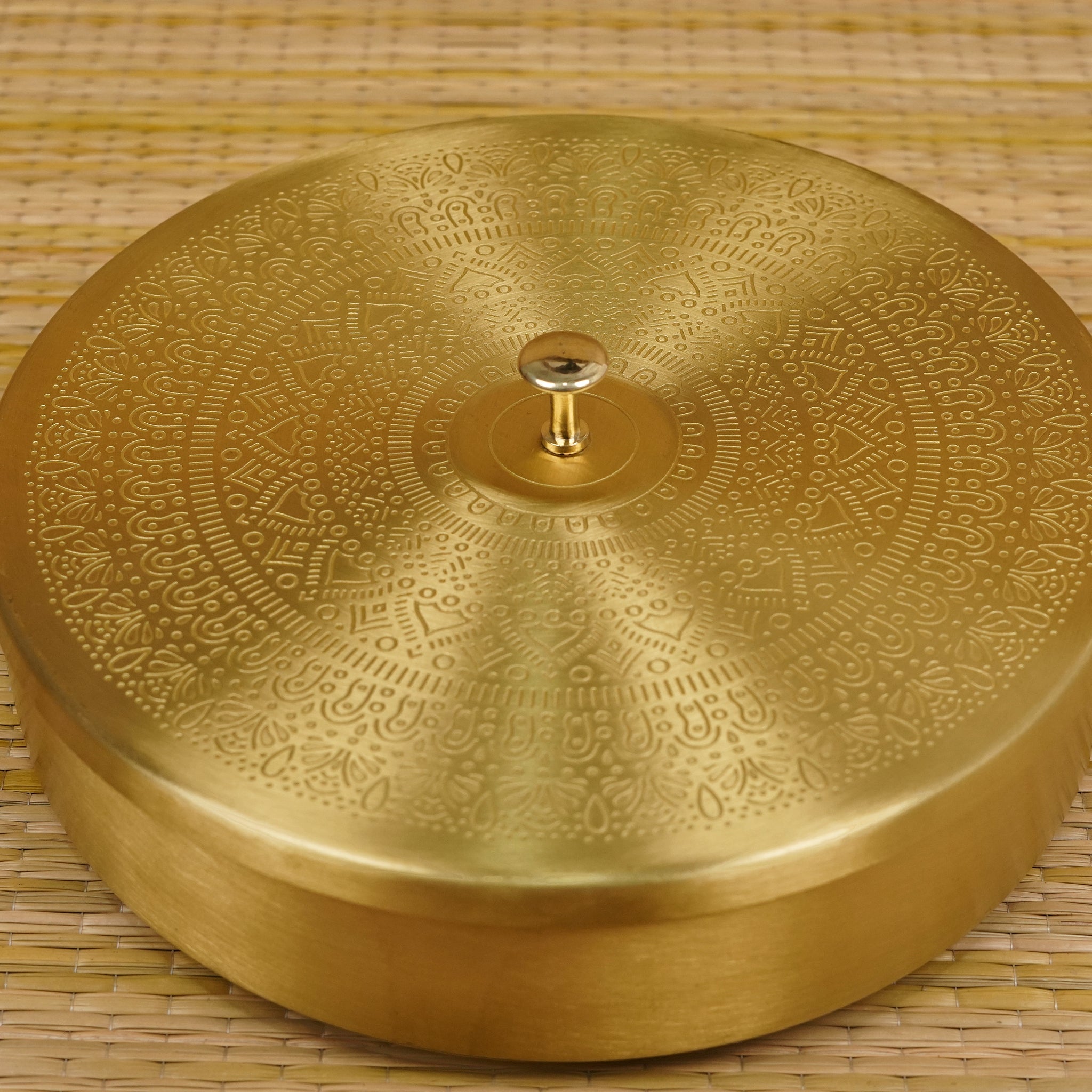 Brass Spice Masala Box (Rangoli Design) 7 Containers