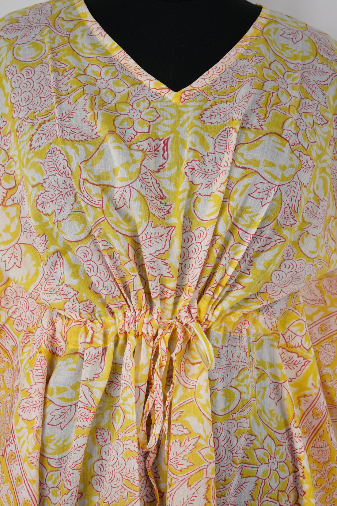Yamira Hand Block Print Mul Cotton Short Kaftan