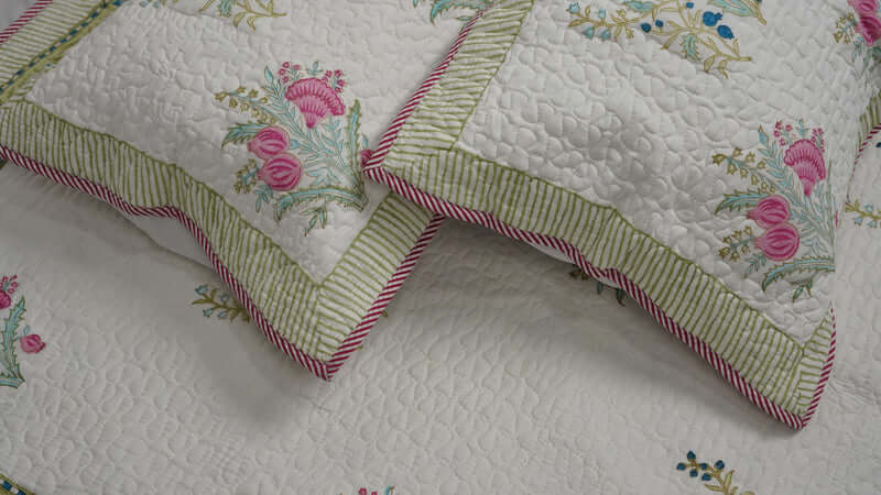 Bindura Quilted Bedcover - Hand Block Print