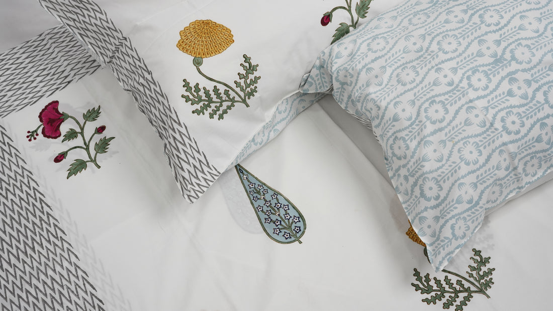Anka Queen Size Bedsheet - Cotton Hand Block Print